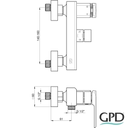 Gpd - GPD Quadro Banyo Bataryası, Fırçalı Nikel