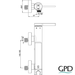 Gpd - GPD Gildo Duş Bataryası, El Duşu Askılı, Siyah-Bakır