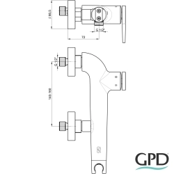 Gpd - GPD Aduro Duş Bataryası, Fırçalı Nikel