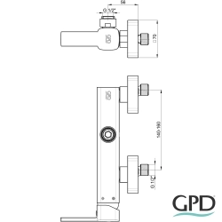 Gpd - GPD Pedra Üstten Çıkışlı Duş Bataryası, Fırçalı Nikel