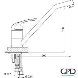 Gpd - GPD Adrio Döner Eviye Bataryası, Siyah