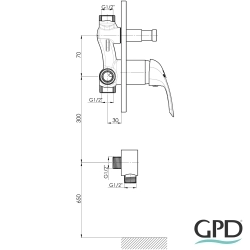 Gpd - GPD Adrio Ankastre Banyo Bataryası, Siyah