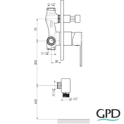 Gpd - GPD Pedra Ankastre Kabin Bataryası, Fırçalı Nikel