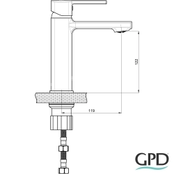 Gpd - GPD Pedra Lavabo Bataryası, Fırçalı Nikel