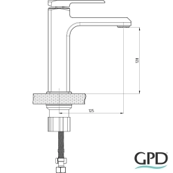 Gpd - GPD Quadro Lavabo Bataryası, Fırçalı Nikel