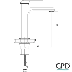 Gpd - GPD Quadro Lavabo Bataryası, Siyah-Bakır