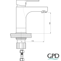 Gpd - GPD Solus Yükselticili Lavabo Bataryası, Siyah