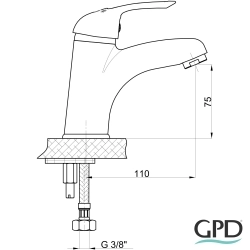 Gpd - GPD Adrio Tek Girişli Lavabo Bataryası, Siyah