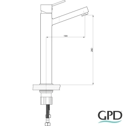 Gpd - GPD Tulio Tezgah Üstü Lavabo Bataryası, Altın