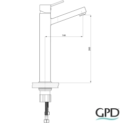 Gpd - GPD Tulio Tezgah Üstü Lavabo Bataryası, Siyah