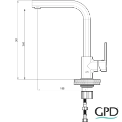 Gpd - GPD Pedra Tek Gövde Eviye Bataryası, Fırçalı Nikel