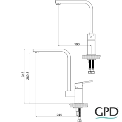 Gpd - GPD Ritmo Tek Gövde Eviye Bataryası, Siyah