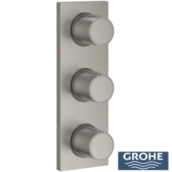 Grohe - Grohe Grohtherm F Ankastre Banyo/Duş Bataryası, Saten Çelik (Sıva Üstü Grubu)