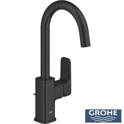 Grohe - Grohe Cubeo Yüksek Lavabo Bataryası, L-Boy, Mat Siyah (Döner Borulu)