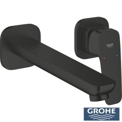Grohe - Grohe Cubeo 2 Delikli Duvardan Ankastre Lavabo Bataryası, L-Boy, Mat Siyah (Sıva Üstü Grubu)