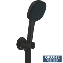 Grohe - Grohe Grohtherm 3 Yollu SmartControl Ankastre Termostatik Banyo Bataryası, Kare Tepe ve El Duşu, Çıkış Ucu Seti, Mat Siyah