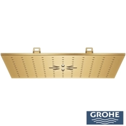 Grohe - Grohe Rainshower Aqua Tiles Duo Ankastre Tepe Duşu, 2 Fonksiyonlu, Fırçalı Altın (Sıva Üstü Grubu)