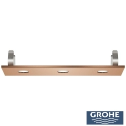Grohe - Grohe Rainshower Aqua Tiles Ankastre Tepe Duşu Kapağı, 3 Delikli, Fırçalı Bakır