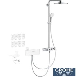 Grohe - Grohe Euphoria Purefoam SmartControl 310 Duo Duş Sistemi, Duvara Monte, Termostatik/Elektronik Bataryalı Duş Kolonu (Su ve Sabun Püskürtmeli El Duşu)