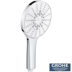 Grohe - Grohe Grohtherm 3 Çıkışlı Aqua Tiles SmartControl Termostatik Ankastre Banyo Bataryası, Yuvarlak Tepe ve El Duşu Seti