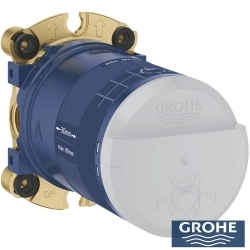 Grohe - Grohe Grohtherm 3 Çıkışlı Aqua Tiles SmartControl Termostatik Ankastre Banyo Bataryası, Yuvarlak Tepe ve El Duşu Seti, Fırçalı Sert Grafit