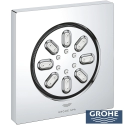 Grohe - Grohe Grohtherm 4 Çıkışlı Aqua Tiles SmartControl Termostatik Ankastre Banyo Bataryası, Dikdörtgen Tepe ve El Duşu, Yan Jet Seti
