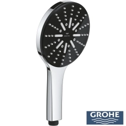 Grohe - Grohe Grohtherm 4 Çıkışlı Aqua Tiles SmartControl Termostatik Ankastre Banyo Bataryası, Dikdörtgen Tepe ve El Duşu, Yan Jet Seti