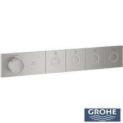 Grohe - Grohe Grohtherm Aqua Tiles SmartControl Termostatik Ankastre Banyo Bataryası, 4 Çıkışlı, Paslanmaz Çelik (Sıva Üstü Grubu)