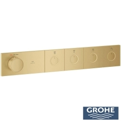 Grohe - Grohe Grohtherm Aqua Tiles SmartControl Termostatik Ankastre Banyo Bataryası, 4 Çıkışlı, Fırçalı Altın (Sıva Üstü Grubu)