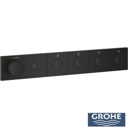 Grohe - Grohe Grohtherm Aqua Tiles SmartControl Termostatik Ankastre Banyo Bataryası, 4 Çıkışlı, Hayalet Siyah (Sıva Üstü Grubu)