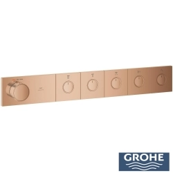 Grohe - Grohe Grohtherm Aqua Tiles SmartControl Termostatik Ankastre Banyo Bataryası, 5 Çıkışlı, Bakır (Sıva Üstü Grubu)