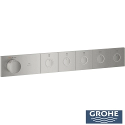 Grohe - Grohe Grohtherm Aqua Tiles SmartControl Termostatik Ankastre Banyo Bataryası, 5 Çıkışlı, Paslanmaz Çelik (Sıva Üstü Grubu)