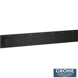 Grohe - Grohe Grohtherm Aqua Tiles SmartControl Termostatik Ankastre Banyo Bataryası, 5 Çıkışlı, Hayalet Siyah (Sıva Üstü Grubu)