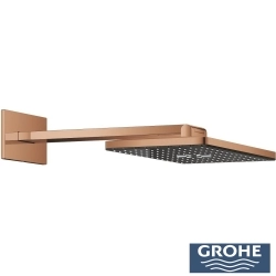 Grohe - Grohe Rainshower Aqua Dikdörtgen Tepe Duşu Seti, 40x23 cm, 2 Akışlı, Bakır
