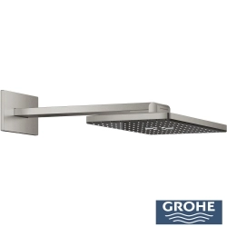 Grohe - Grohe Rainshower Aqua Dikdörtgen Tepe Duşu Seti, 40x23 cm, 2 Akışlı, Paslanmaz Çelik