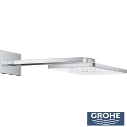 Grohe - Grohe Rainshower Aqua Dikdörtgen Tepe Duşu Seti, 40x23 cm, 2 Akışlı, Krom-Ay Beyazı
