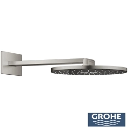 Grohe - Grohe Rainshower Aqua Yuvarlak Tepe Duşu Seti, 36 cm, 2 Akışlı, Paslanmaz Çelik