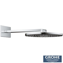 Grohe - Grohe Rainshower Aqua Yuvarlak Tepe Duşu Seti, 36 cm, 2 Akışlı, Siyah-Krom