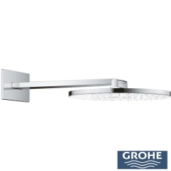Grohe - Grohe Rainshower Aqua Yuvarlak Tepe Duşu Seti, 36 cm, 2 Akışlı, Krom-Ay Beyazı