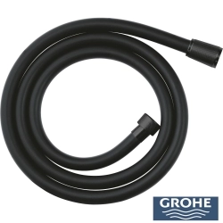 Grohe - Grohe Silverflex TwistStop Siyah Duş Hortumu, 150 cm, Hayalet Siyah Uçlu