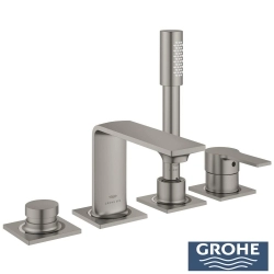Grohe - Grohe Allure 4 Delikli Ankastre Küvet Bataryası, Saten Çelik - 19316MS1