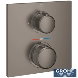 Grohe - Grohe Allure Ankastre Termostatik Duş Bataryası (Sıva Üstü Grubu), Saten Grafit - 19380MG2
