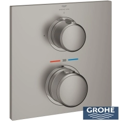 Grohe - Grohe Allure Ankastre Termostatik Duş Bataryası (Sıva Üstü Grubu), Saten Çelik - 19380MS2