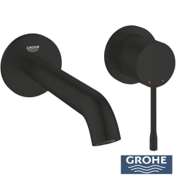 Grohe - Grohe Essence New Duvardan Ankastre Lavabo Bataryası (Sıva Üstü Grubu), Mat Siyah