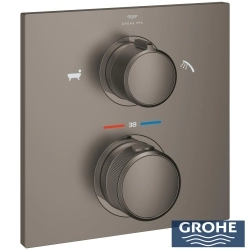 Grohe - Grohe Allure Termostatik Ankastre Banyo ve Duş Bataryası (Sıva Üstü Grubu), 2 Yollu, Saten Grafit