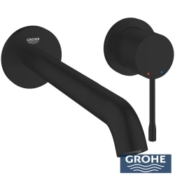 Grohe - Grohe Essence Duvardan Ankastre Lavabo Bataryası L-Boyut (Sıva Üstü Grubu), Mat Siyah