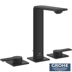 Grohe - Grohe Allure 3 Delikli Ankastre Lavabo Bataryası, Hayalet Siyah