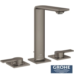 Grohe - Grohe Allure 3 Delikli Ankastre Lavabo Bataryası, Saten Grafit