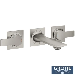 Grohe - Grohe Allure 3 Delikli Ankastre Lavabo Bataryası (Sıva Üstü Grubu), Saten Çelik