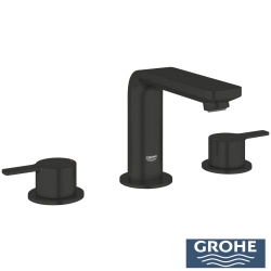 Grohe - Grohe Lineare 3 Delikli Ankastre Lavabo Bataryası, Sifon Kumandalı, Mat Siyah